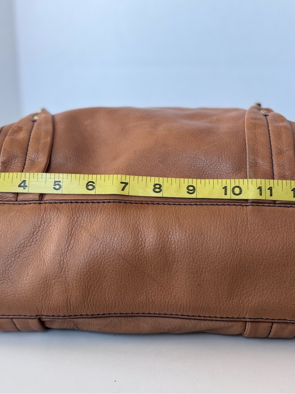 Vintage Y2K JUICY COUTURE Brown Tan Leather Hobo Tote Shoulder Bag Gold Logo Dog - Picture 14 of 16